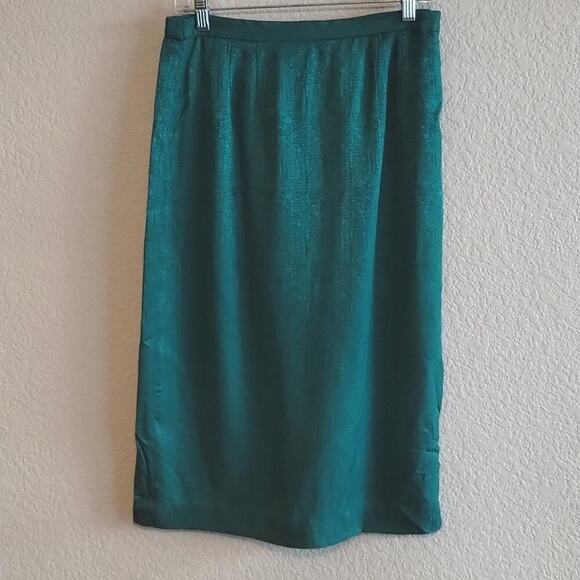 Adrianna Papell Vintage 100% Silk Two-Piece Jewel Tones Jacket & Skirt Set 8 - Picture 8 of 15